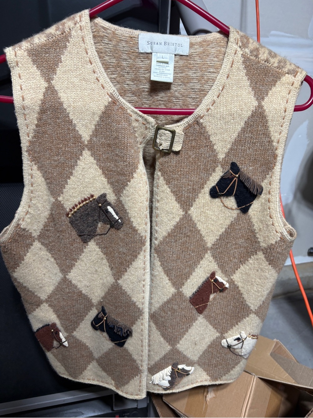 Susan Bristol equestrian lambs wool vest
